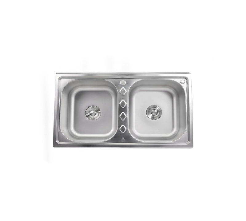 Sifin Steel 2 Drains sink stainless steel 88x50cms