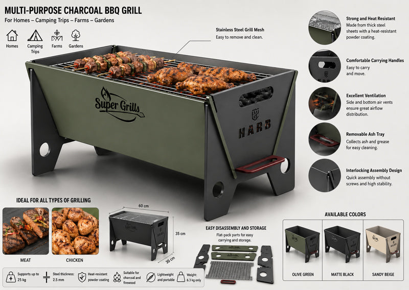 Home Use Super Charcoal Galvanic Steel Grill